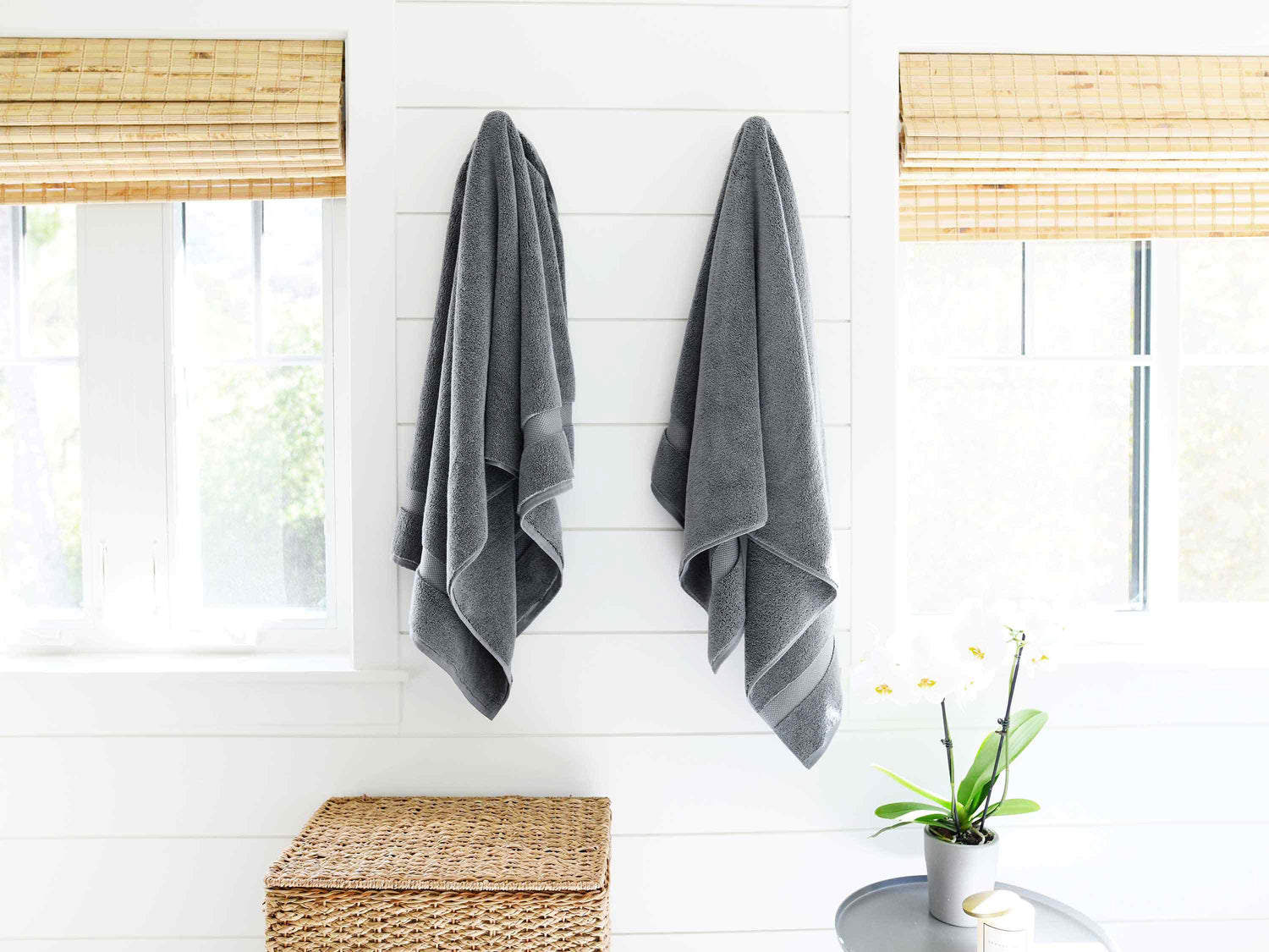 First picture of Pewter Supima Cotton Bath Towels (Pair)