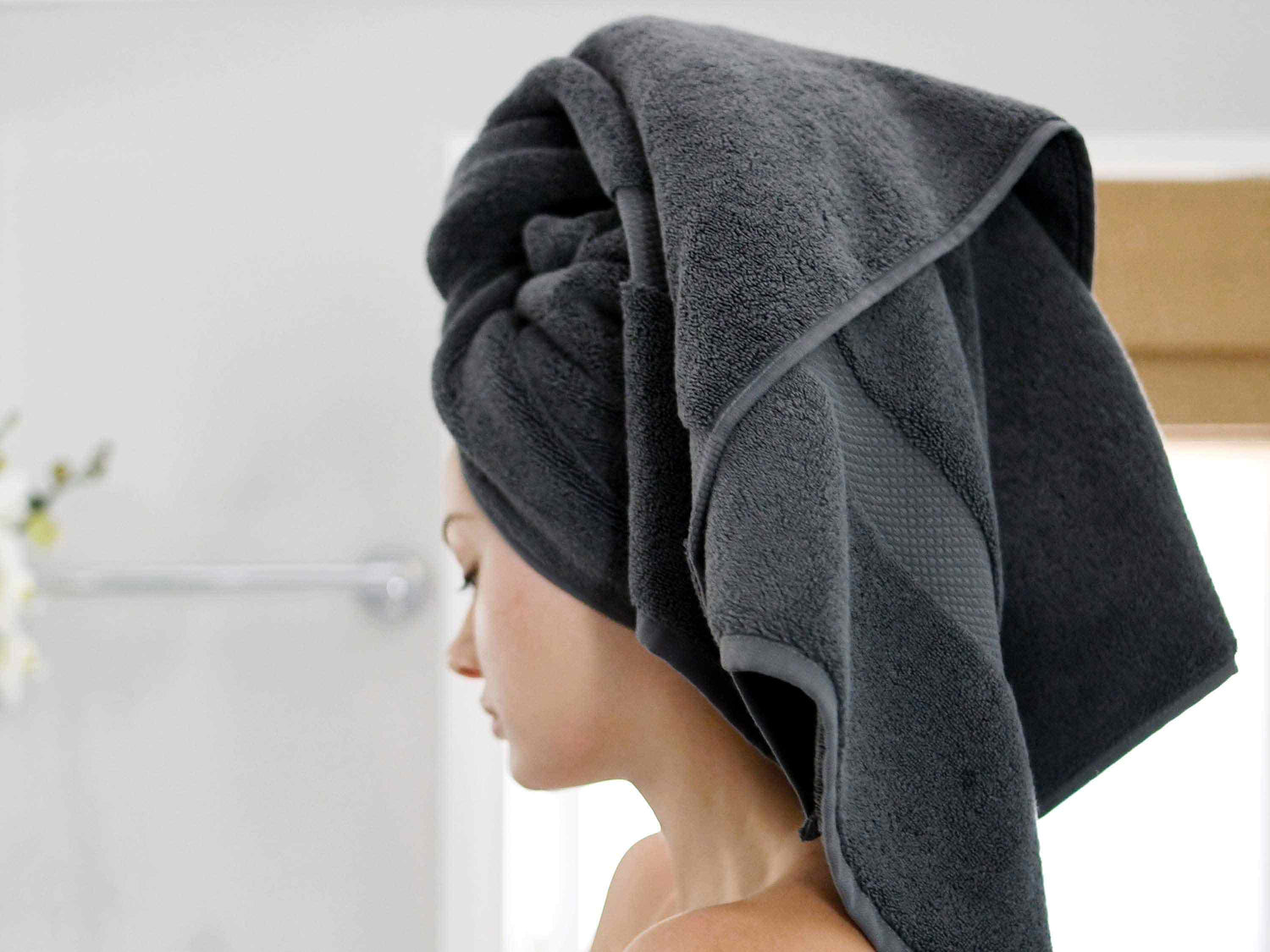 Third picture of Pewter Supima Cotton Bath Towels (Pair)