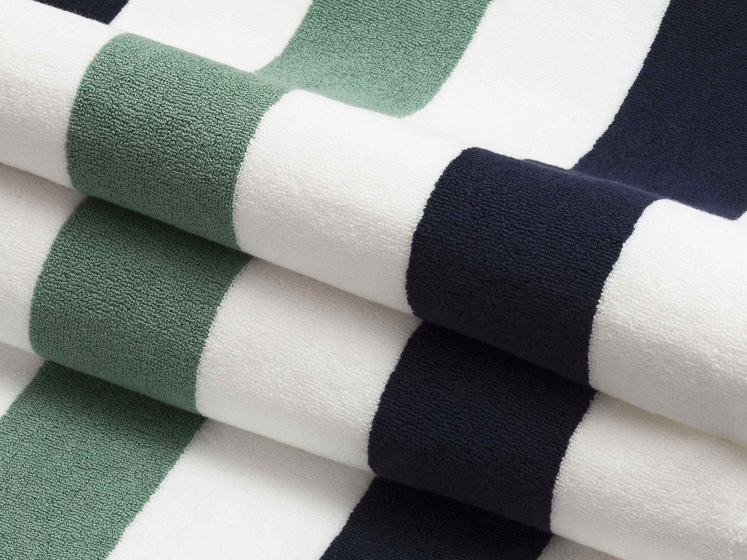 Second picture of Midnight Blue & Seafoam Classic Cabana Beach Towel