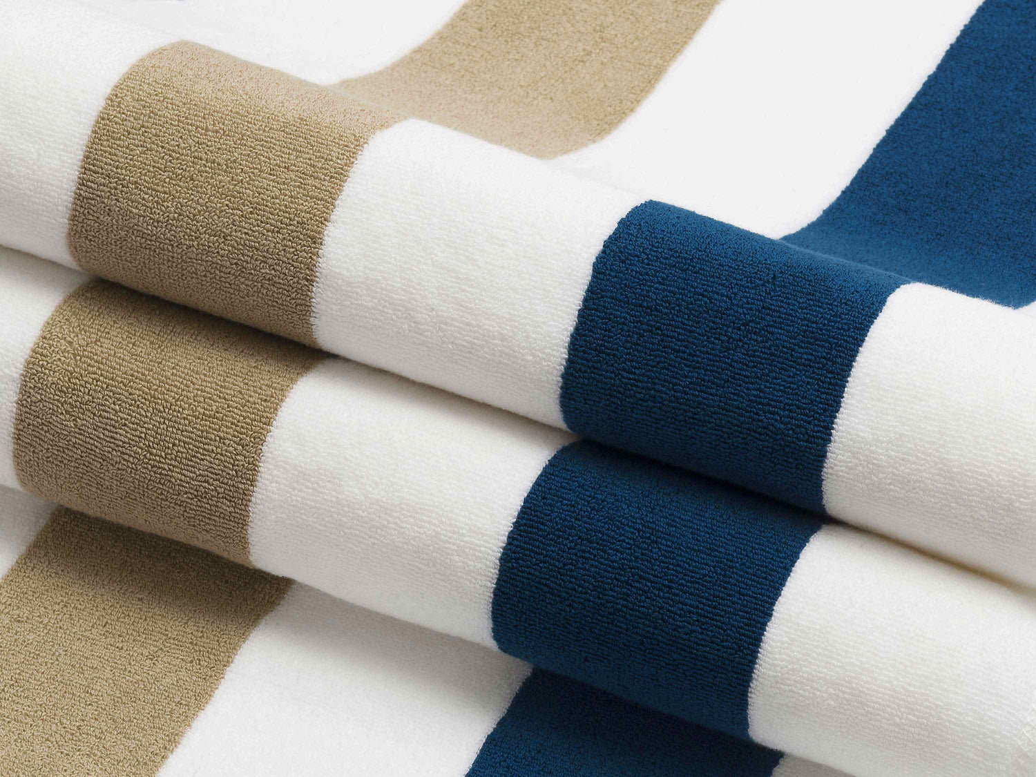 Second picture of Ocean Blue & Almond Classic Cabana Beach Towel