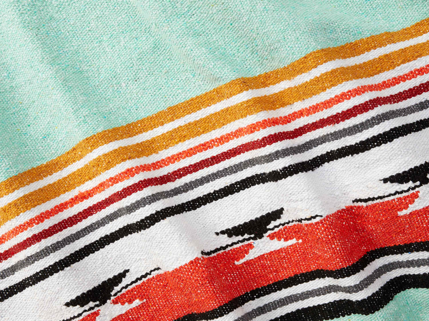 Second picture of Teal Baja Mexican Blanket