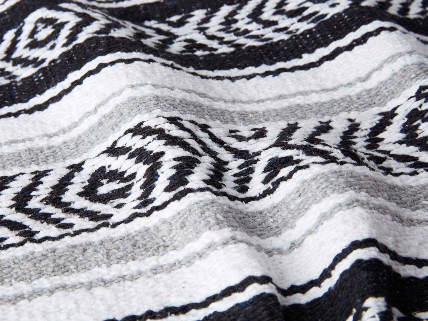 Second picture of Gray Noir Traditional Mexican Blanket