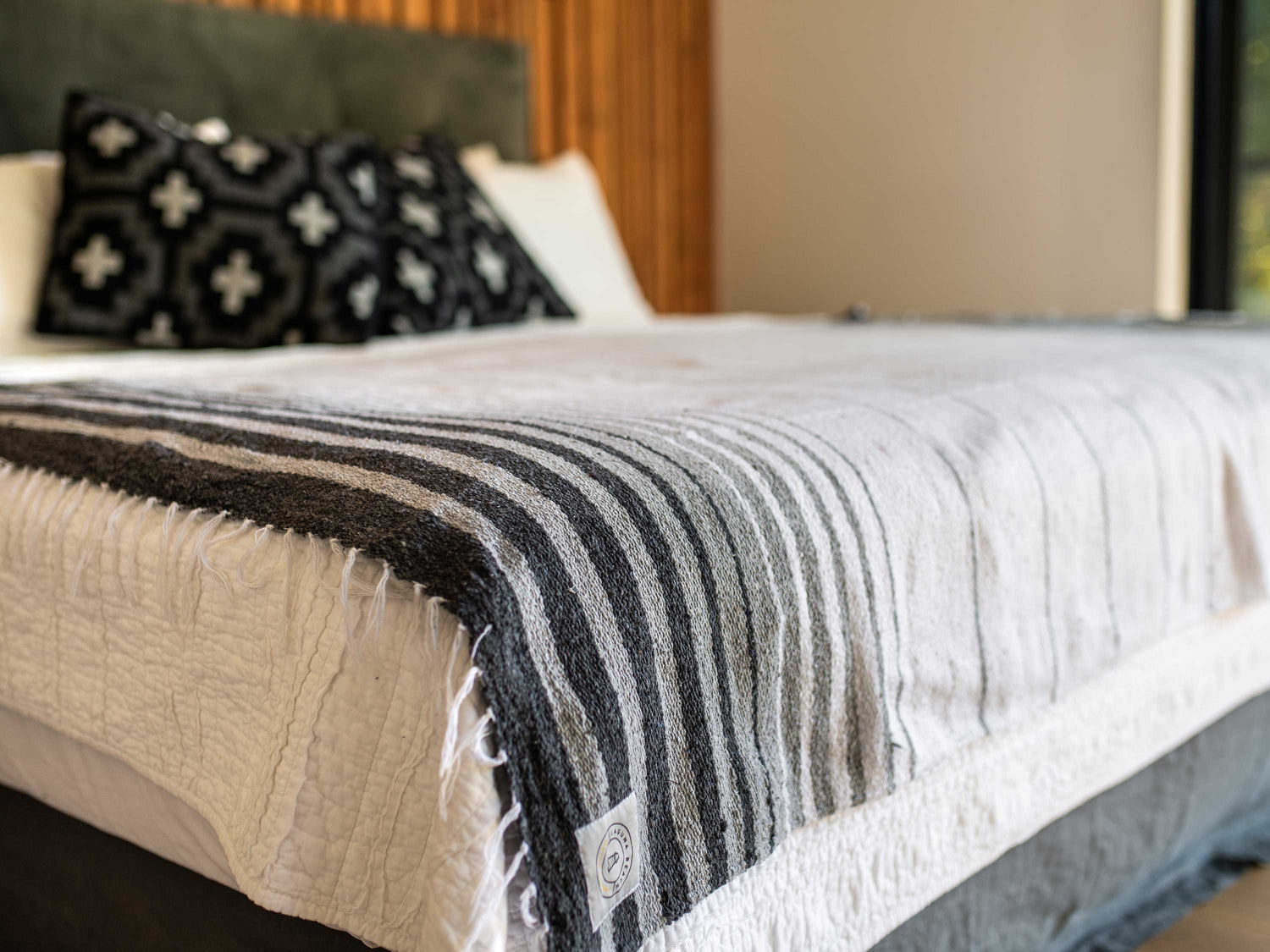 Third picture of Gray Tulum Mexican Blanket