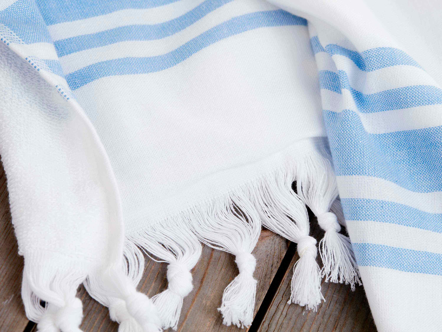 Second picture of Sky Blue Classic Turkish Towel