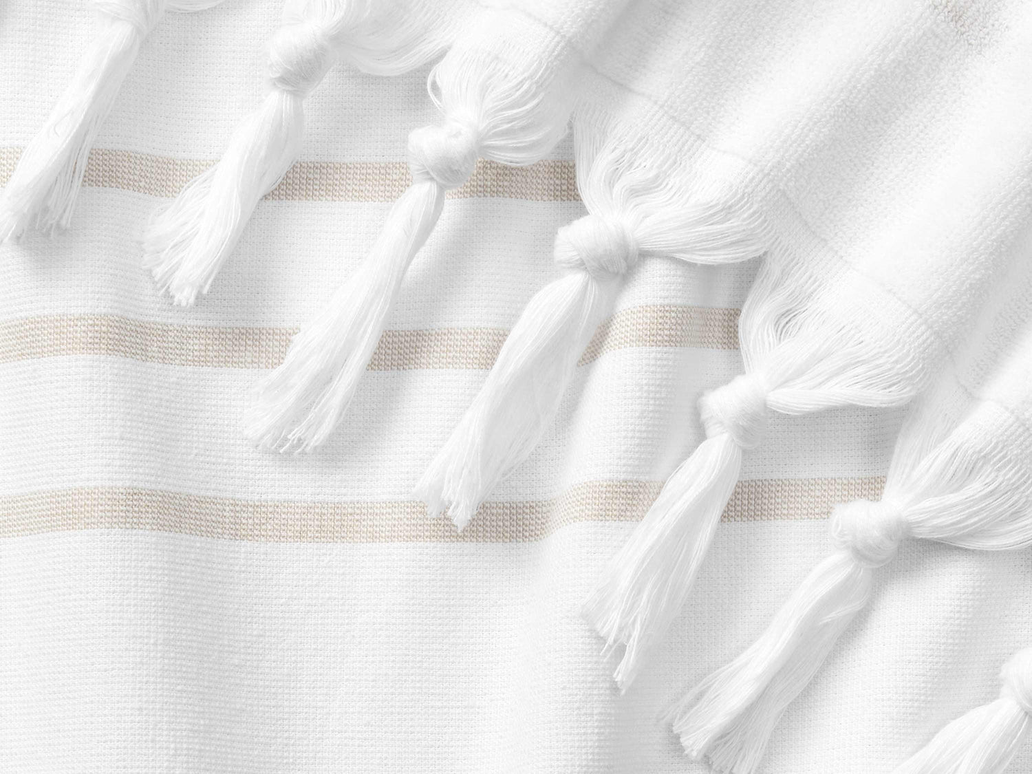 Second picture of White Dune Classic Turkish Hand Towel
