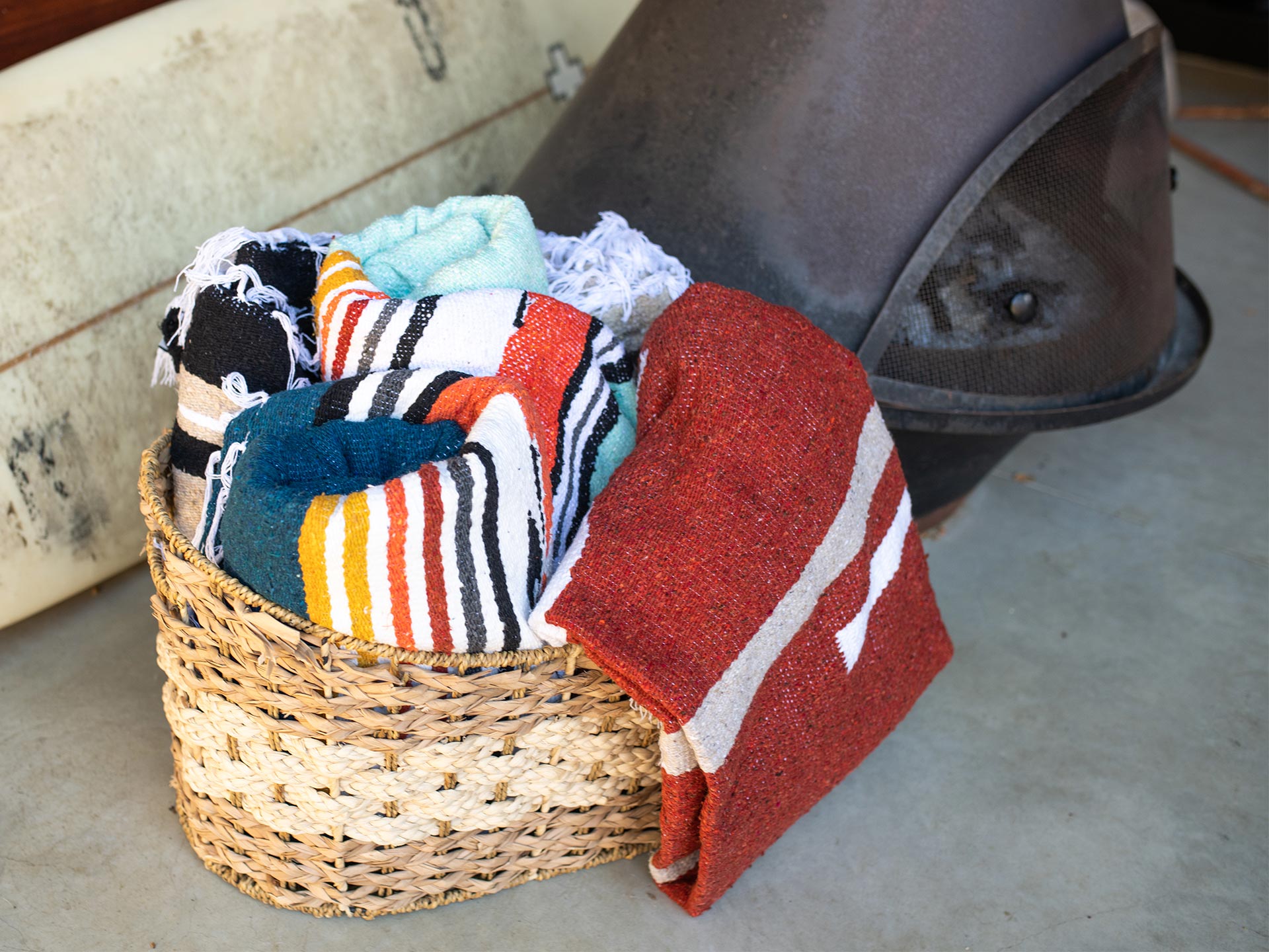 Embracing the Burr Basket TikTok Trend with Laguna Beach Textile Co.'s Mexican Blanket