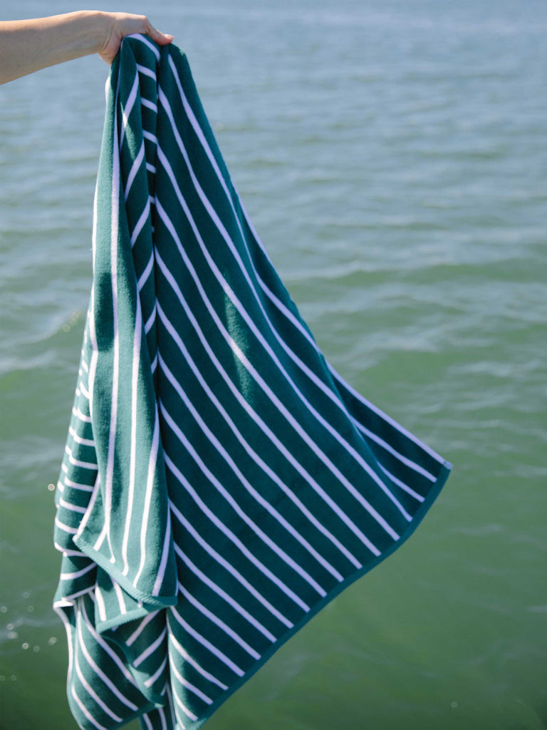 Cabana Stripe Cancun Green Beach Towel