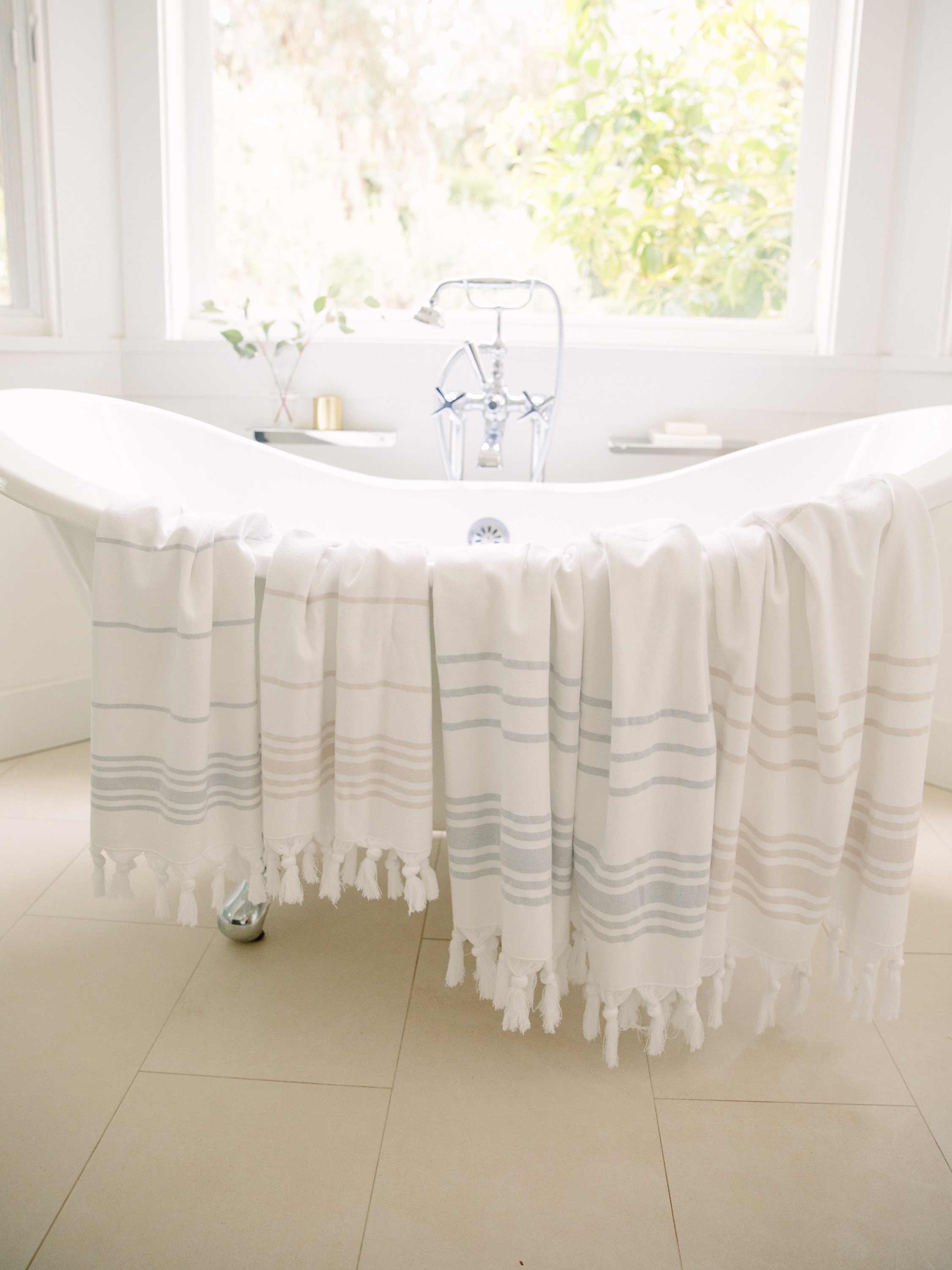 Laguna Beach Textile Company Classic Turkish Towel - White Stone